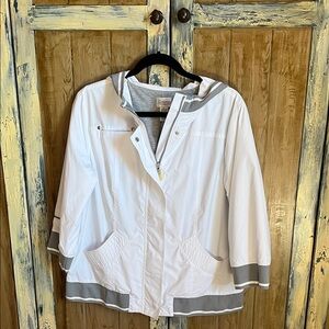 White and Gray Women's Jacket